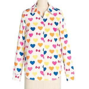 NWT ModCloth x Hello Kitty Supercute Love Button Up Top Size Medium